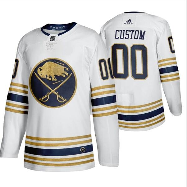 Buffalo Sabres Custom White 50th Anniversary Third 2019-20 Jersey->customized nhl jersey->Custom Jersey